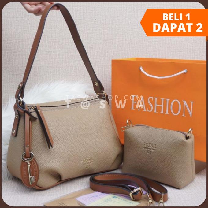 BARU Tas Fossil 2 in 1 Selempang Wanita Import Tas batam Tas handbag