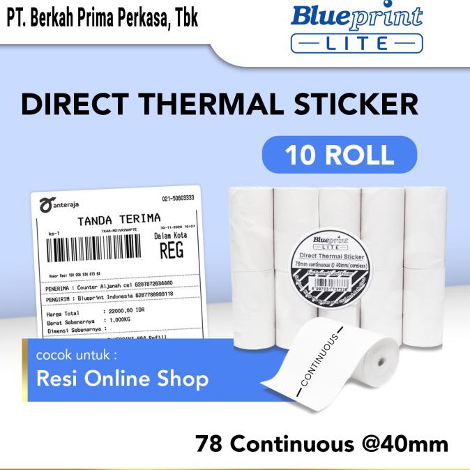 

Diskon Direct Thermal Sticker Label Portable Blueprint 78 Continous @40Mm Hot Sale