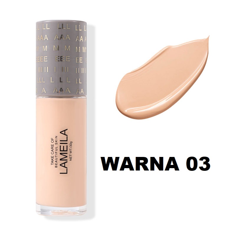 Lameila Light Concealer Foundation Cair ~ LAMEILA NEW Foundation Tiga Warna Take Care Of Beautiful Skin 3055