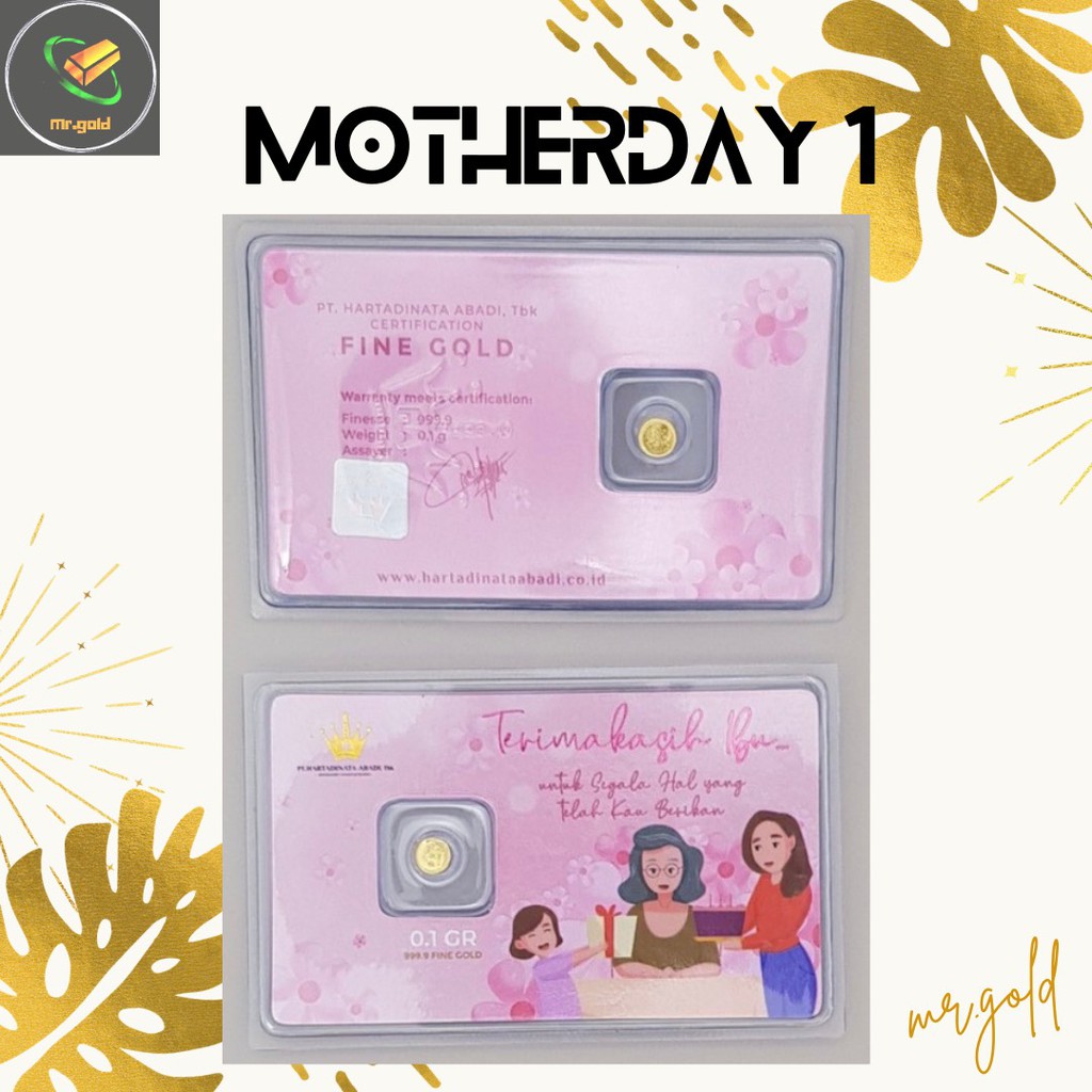 EMAS LOGAM MULIA MINI HARTADINATA ABADI 0.1 GRAM EDISI MOTHERDAY 1 GIFT SERIES / ACC LM HT / LM HRTA