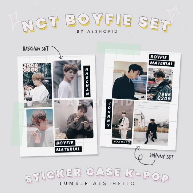 (NC-003) DIY sticker NCT 127 boyfie set tumblr aesthetic stiker case hp kpop dream haechan jaehyun taeyong