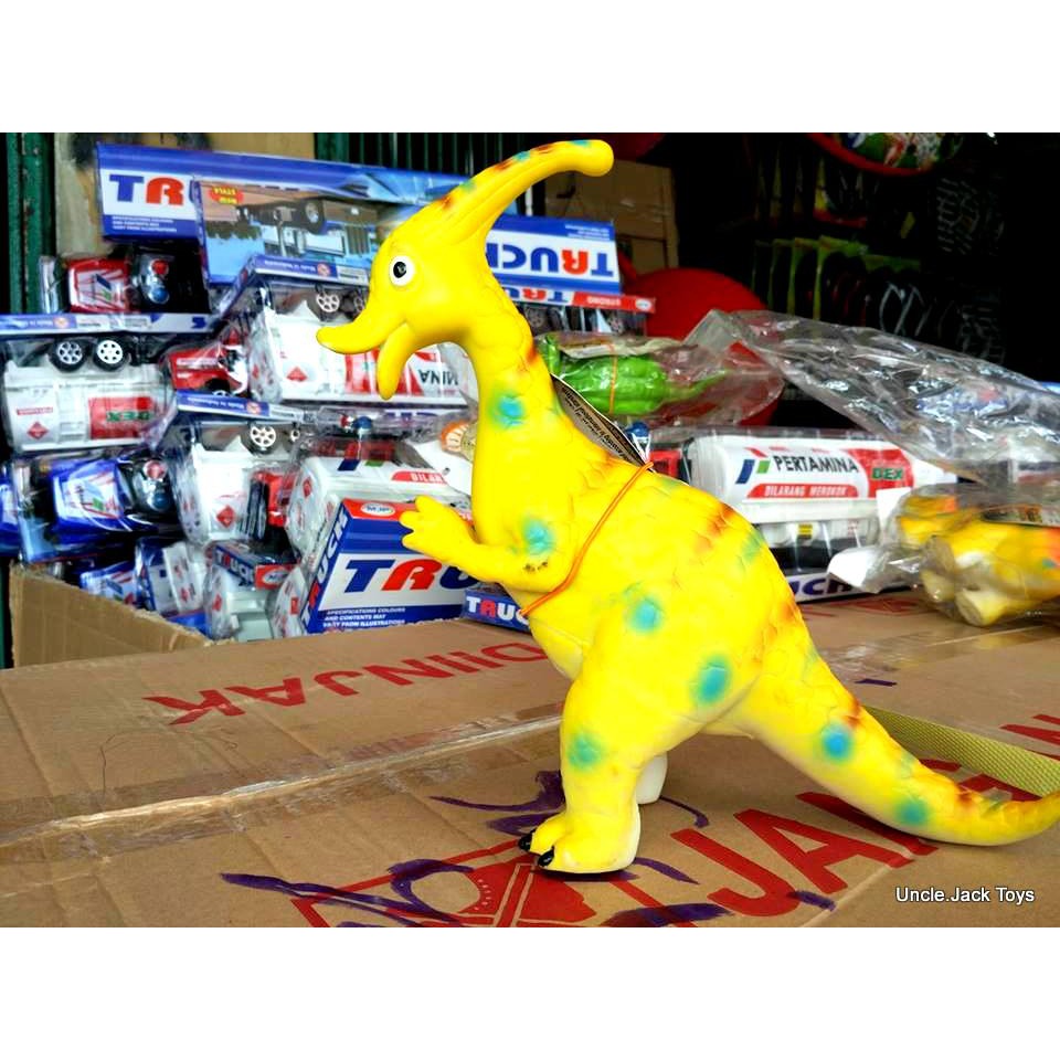 Mainan Anak - Boneka Funny Dinosaurus Karet - Parasaurolophus