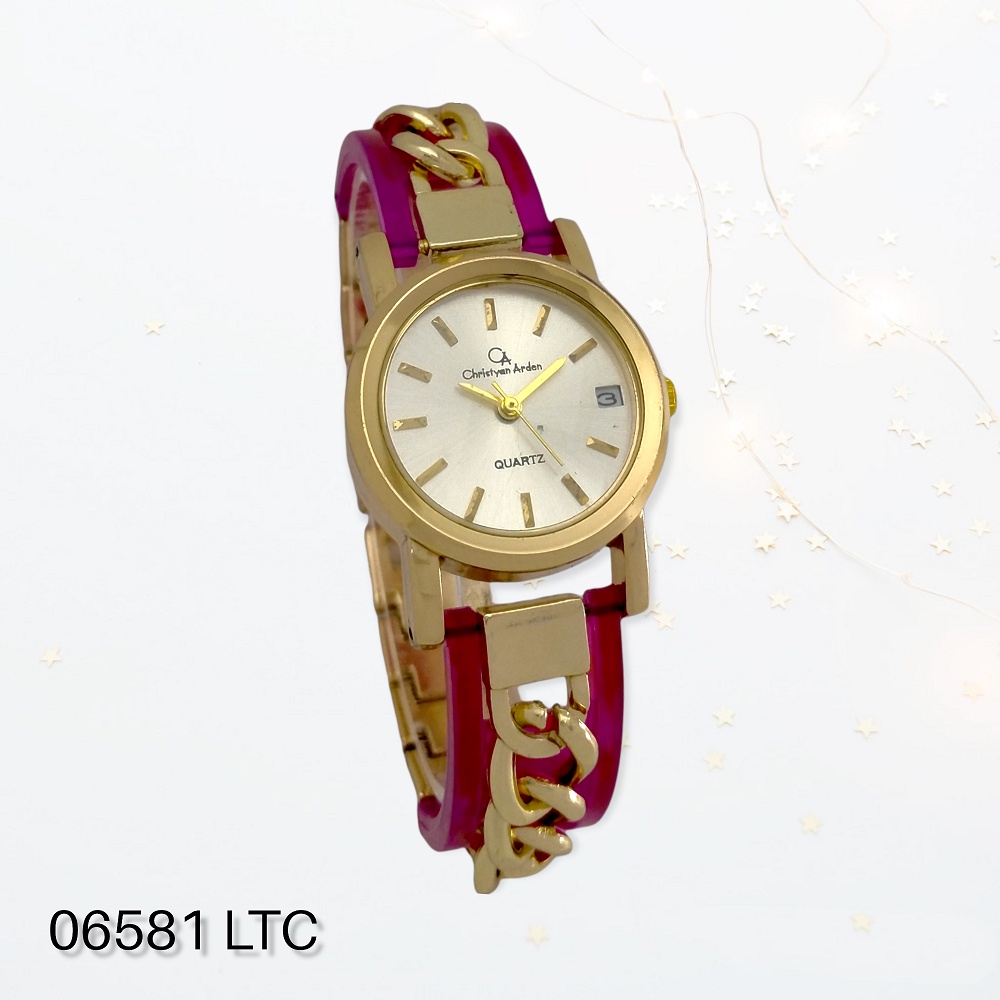 06581 Gold Jam Tangan Rante Wanita Tanggal Murah dan Original