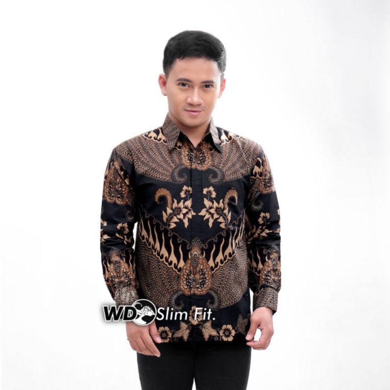 KEMEJA BATIK LENGAN PANJANG MOTIF AKAR 084226 BATIK PEKALONGAN BAHAN KATUN HALUS NYAMAN DAN ADEM KGJ