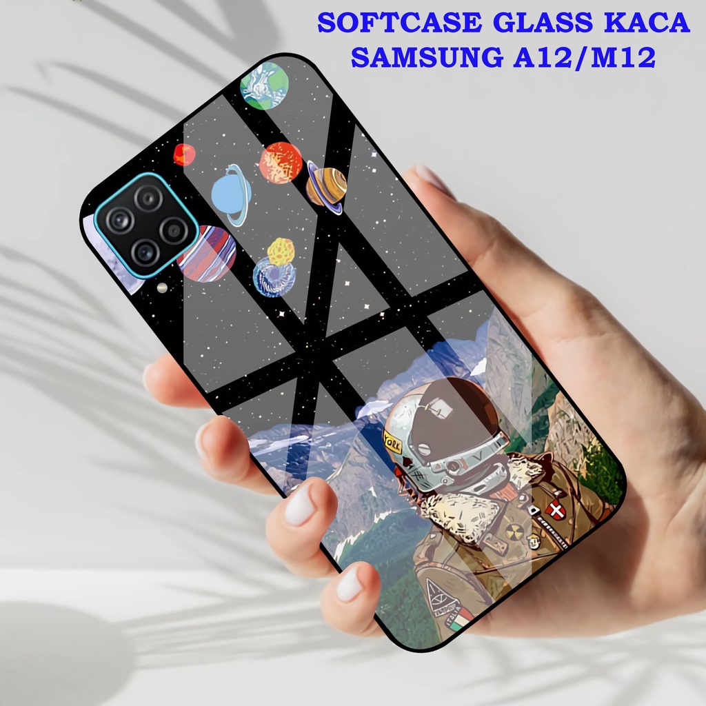 Softcase Glass Kaca SAMSUNG A12 - Case Hp Pelindung Handphone SAMSUNG M12 [ A27]