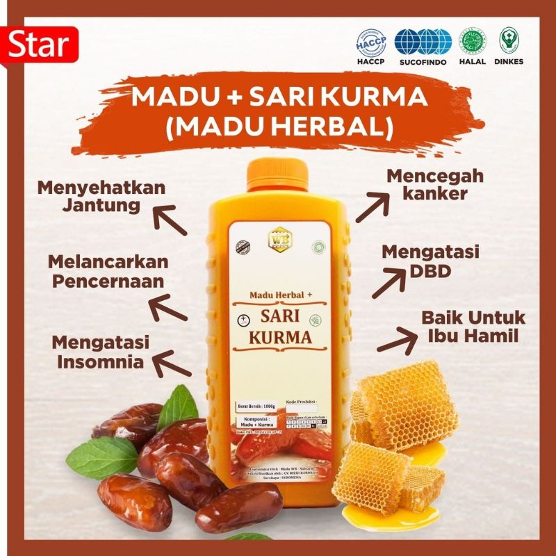 

Madu Sari Kurma / Madu Herbal / Garansi Murni Asli 100%