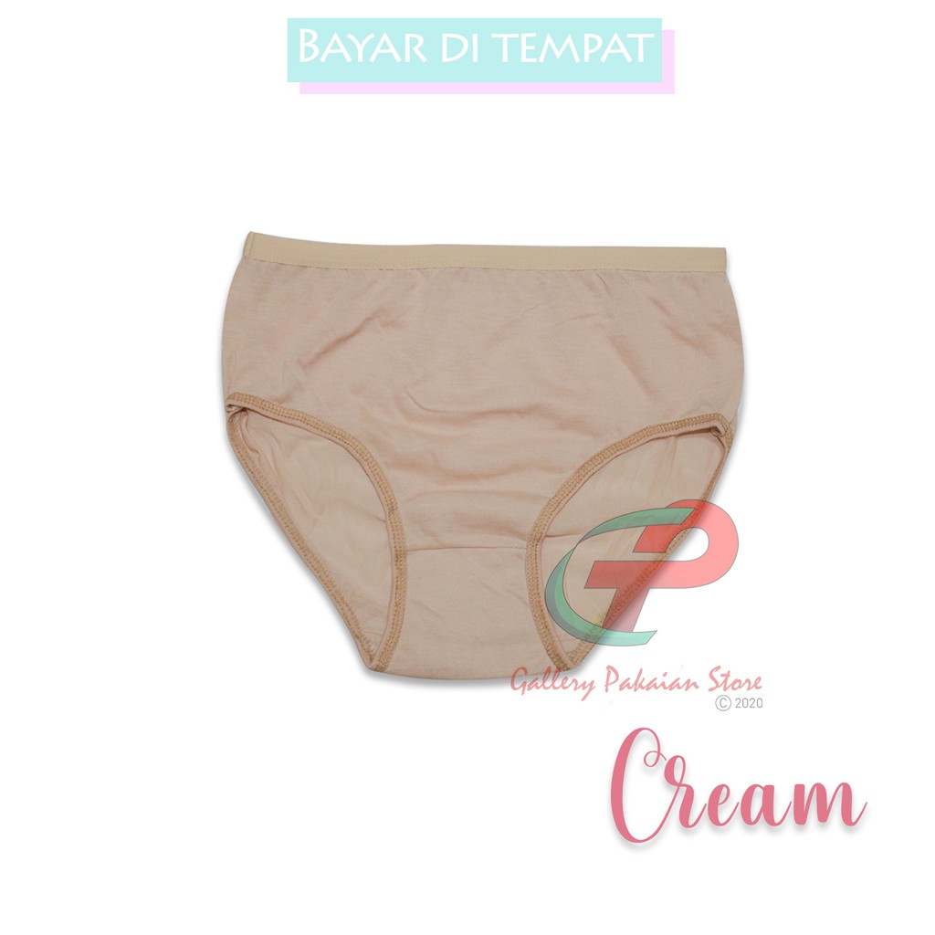 CELANA DALAM WANITA MURAH ISI 6 PCS undies bella bahan katun warna kalem ukuran jumbo M.L.XL.XXL