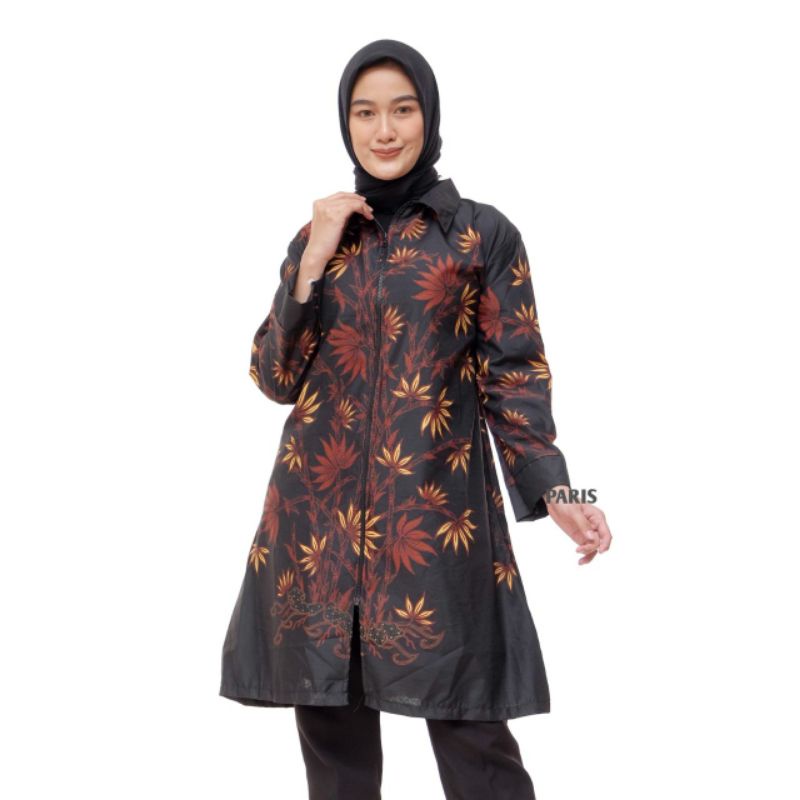 TUNIK BATIK ZIPPER DEPAN TERBARU