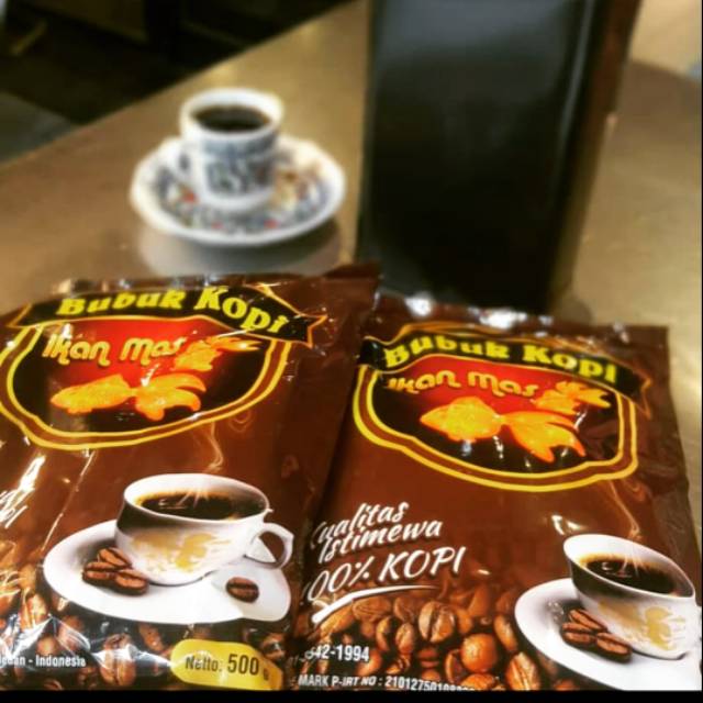 

KOPI ARABICA ROBUSTA SUMATRA CAP IKAN MAS 500 Gr ASLI MEDAN BUBUK KOPI