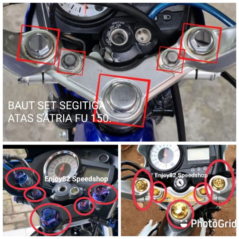 Baut set Segitiga As Mur Tutup Shock Satria Fu asli Thailand