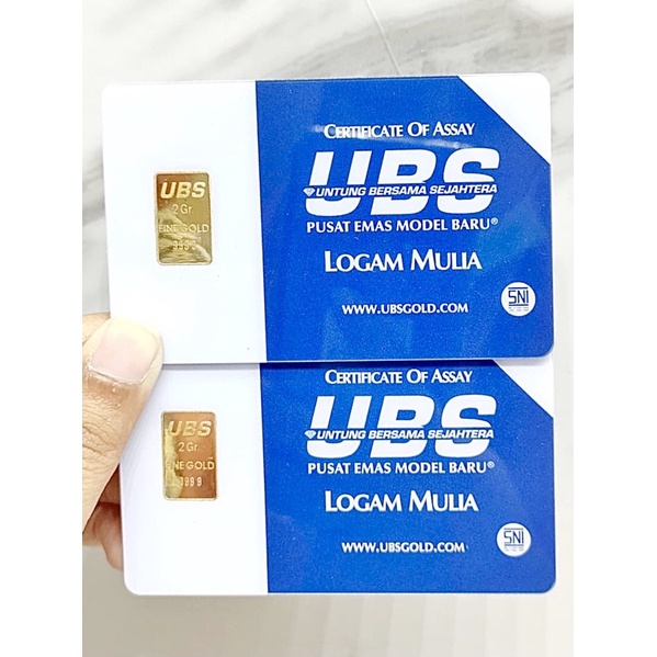 LOGAM MULIA EMAS UBS 1 GRAM SNI PRESS LM 24K-SNI PRESS 2 Gram