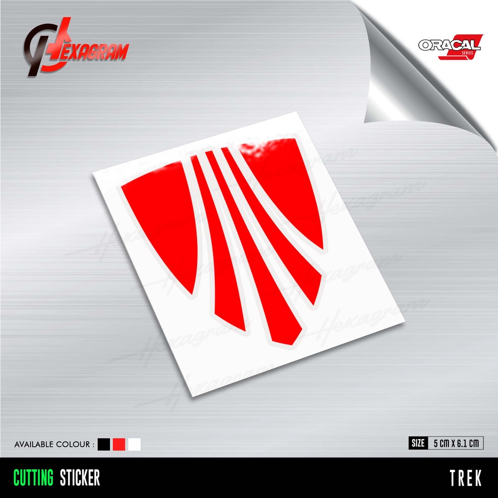 Cutting Sticker Sepeda TREK Logo | Stike Sepeda  Logo TREK Merah | TREK