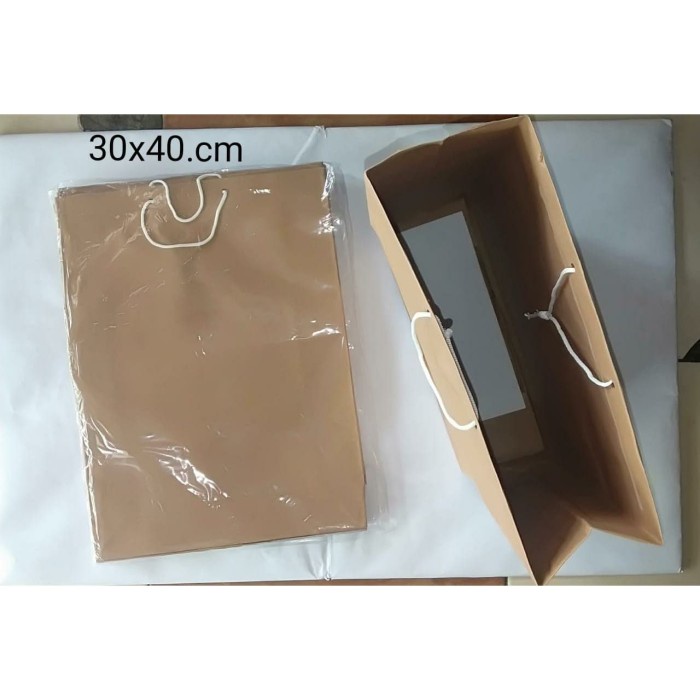 

✨ BISA COD ✨ Paper Bag Polos Coklat 30cm x 40cm ( 1 Lsn 12bh )