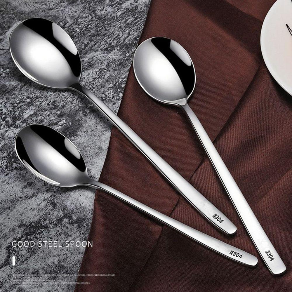 [Elegan] Sendok Pengaduk Teh Madu Peralatan Minum Untuk Piknik Kitche Stainless Steel Alat Makan Dapur Es Krim Dessert Spoon