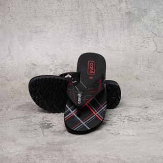 SANDAL CARVIL PRIA Carvil Tartan Black Red Size 39-44 / Sandal Casual  / sandal carvil jepit