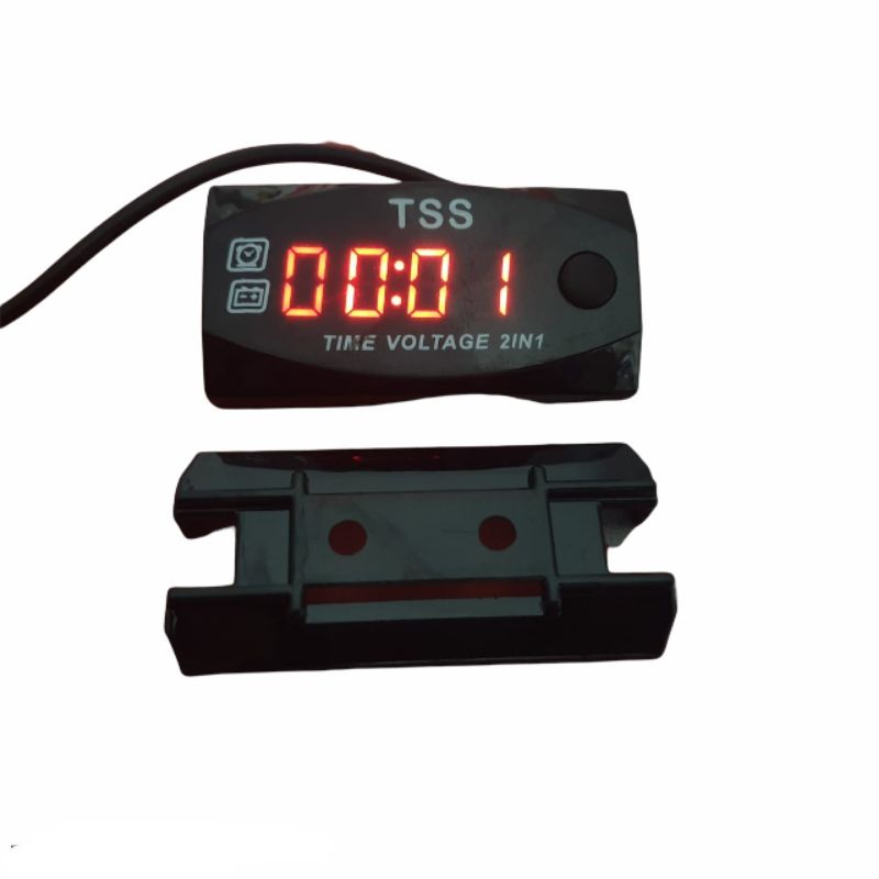 Voltmeter Aki 3 in 1 Jam Aki Suhu Digital 2 In 1 Waterproof