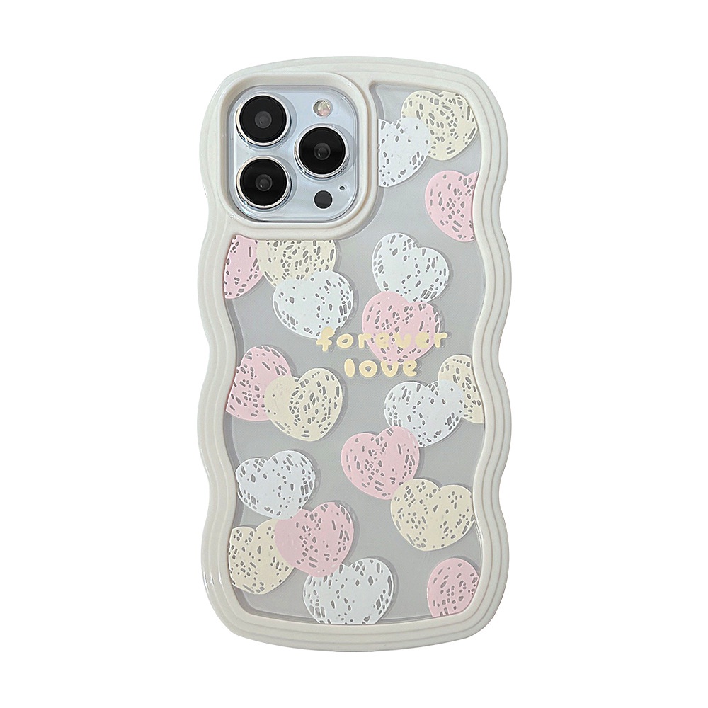 Case Pelindung Transparan Motif Hati Warna-Warni Untuk Iphone 11 XS XR 12 13 PRO MAX