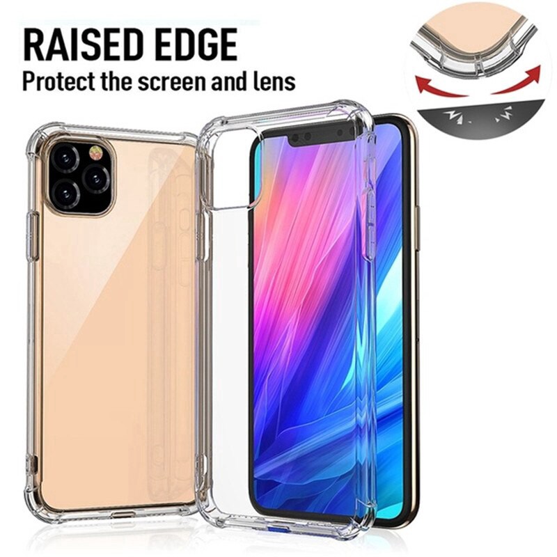 3 in 1 Pelindung Layar Tempered Glas + Soft case Apple Iphone 11 + Pro + Pro Max