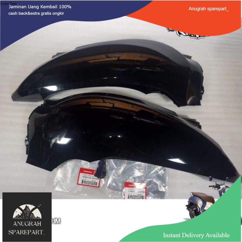 Cover body belakang scoopy 2020-2021 k2f new warna hitam glossy