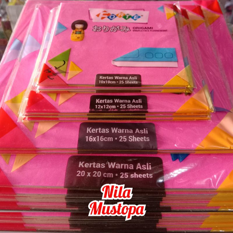 

Kertas lipat origami double face fluorescent