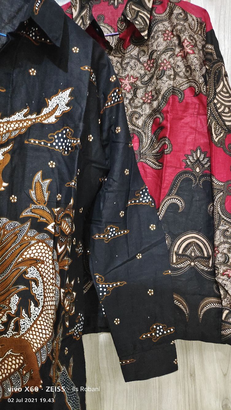 Baju Batik Pria Slimfit Big Size M L Xl Xxl Atasan Kemeja Batik Lengan Panjang Tejo Anom