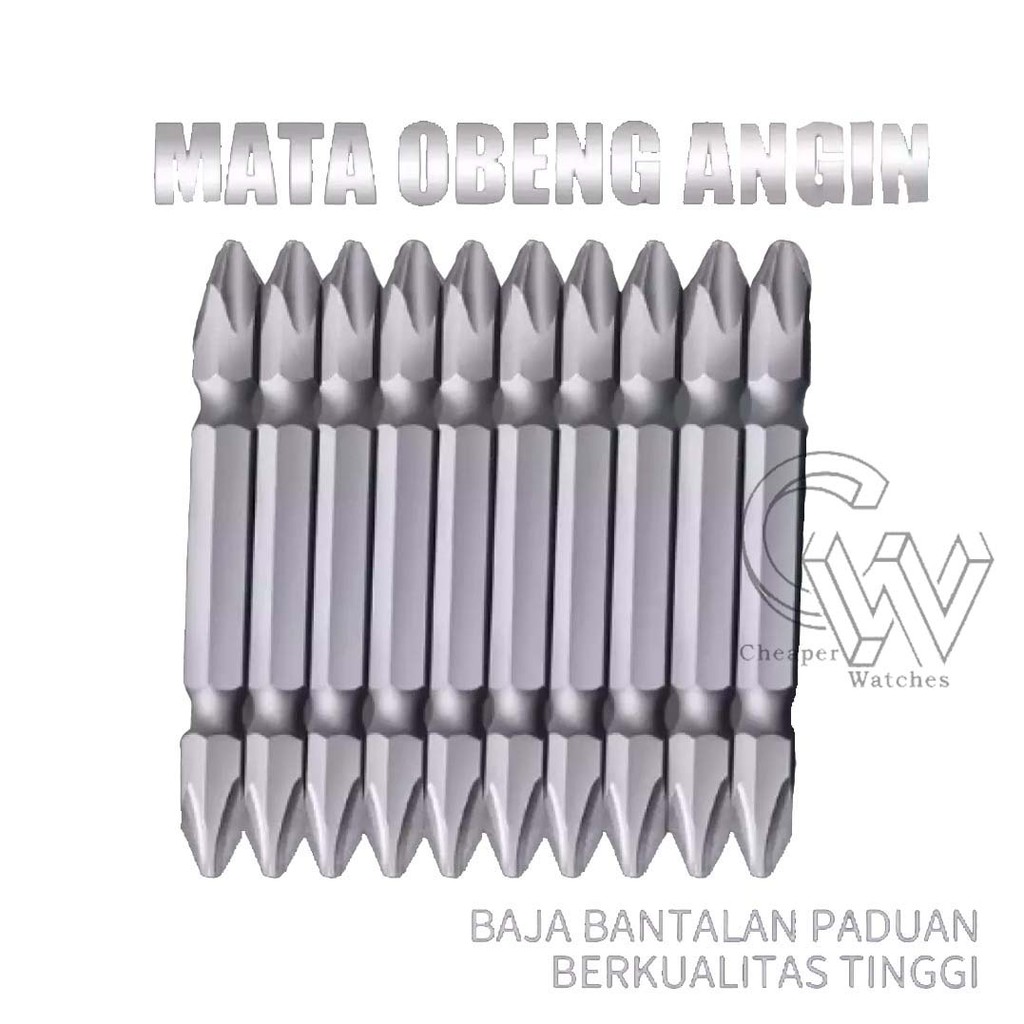 Cheaper-Mata Obeng Angin Screw Driver Bit Mata Bor Magnet Obeng Plus Obeng Gysum isi 1Box / 10pack / 100pcs