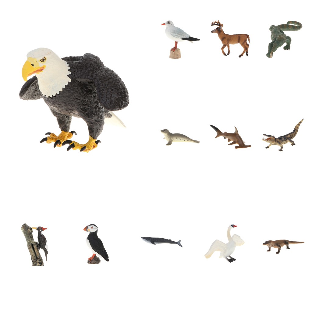 6.3&quot; Plastic Bald Eagle Flying/Sea/Bird Animal Figure Kids Educational Toy Gift Animal Model