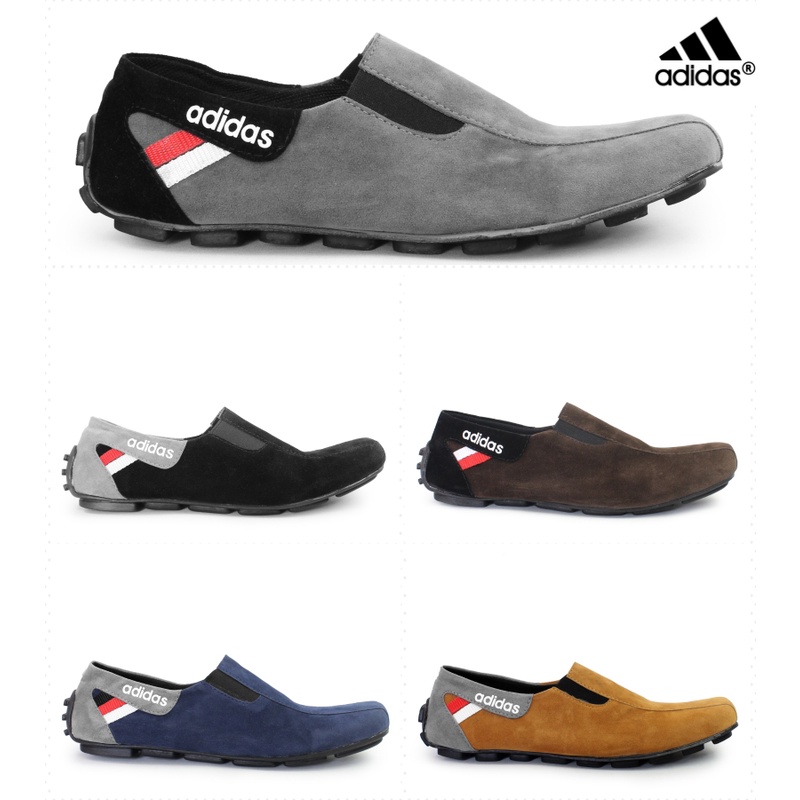 COD !! Sepatu Slop Pria Adidas Messi Casual slip on Pria Mocassin / Sepatu Slop Cowok