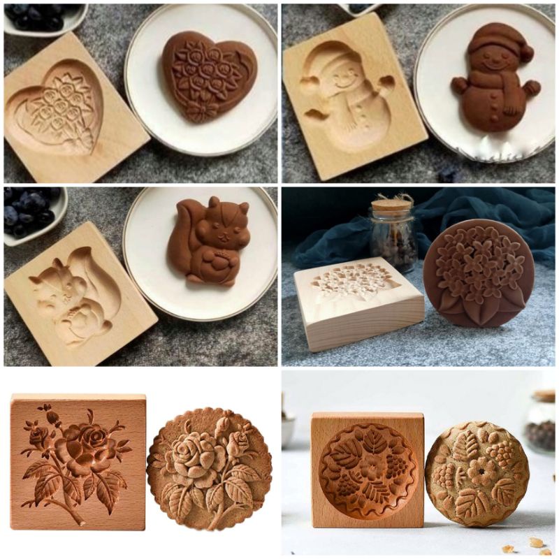 Wooden Stamp / Cetakan Cookies Kayu / Wooden Cookies Stamp / Cetakan Kue Kering / Cetakan Biscuit