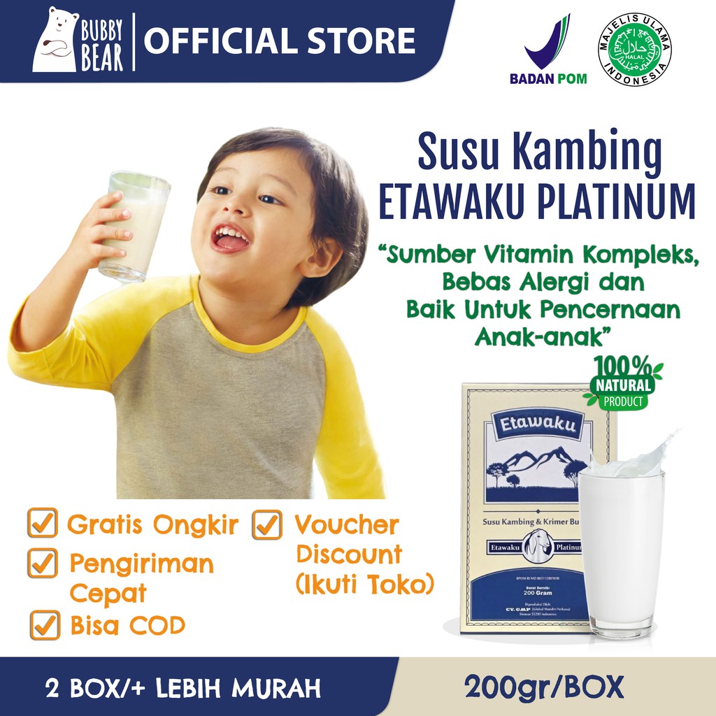 

Susu Kambing Etawa Formula Krimer Meningkatkan Imunitas & Daya Tahan Tubuh Atasi Pencernaan & Alergi