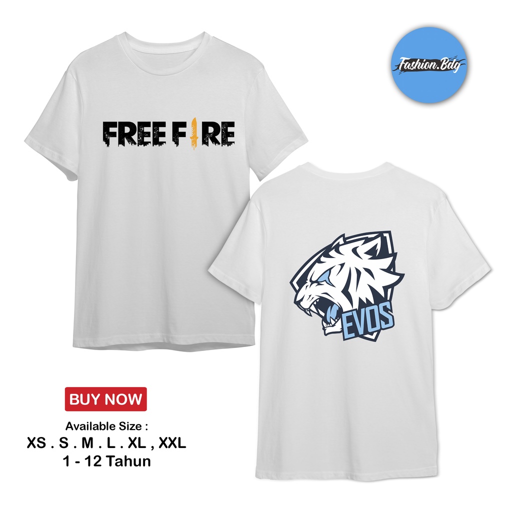 Kaos Baju Anak Free Fire Team Evos E Sport Kaos Game - Fashion Bdg