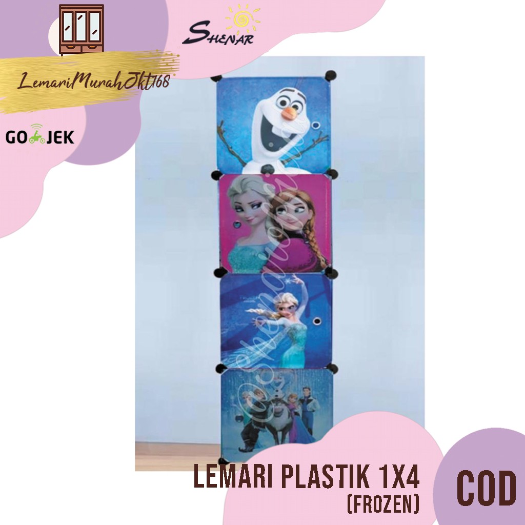 Lemari Pakaian 1X4 Frozen  Rak  Serbaguna  Susun Plastik 