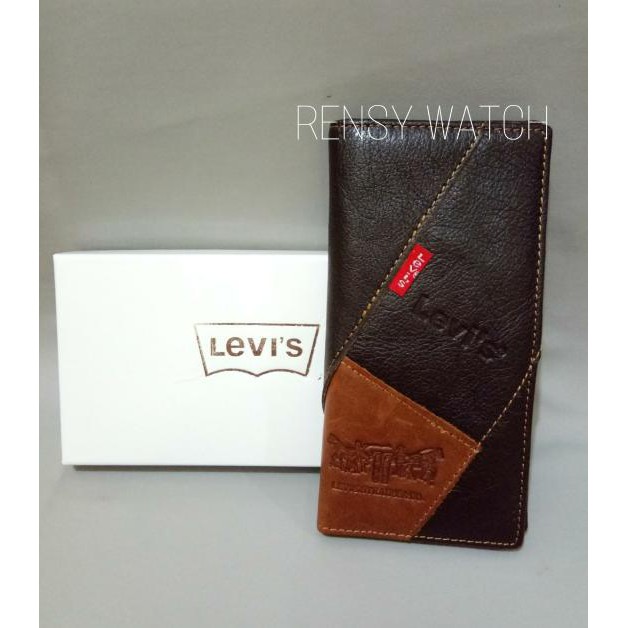 (ST035) Dompet Kulit Panjang Pria Levi,s Brown murah