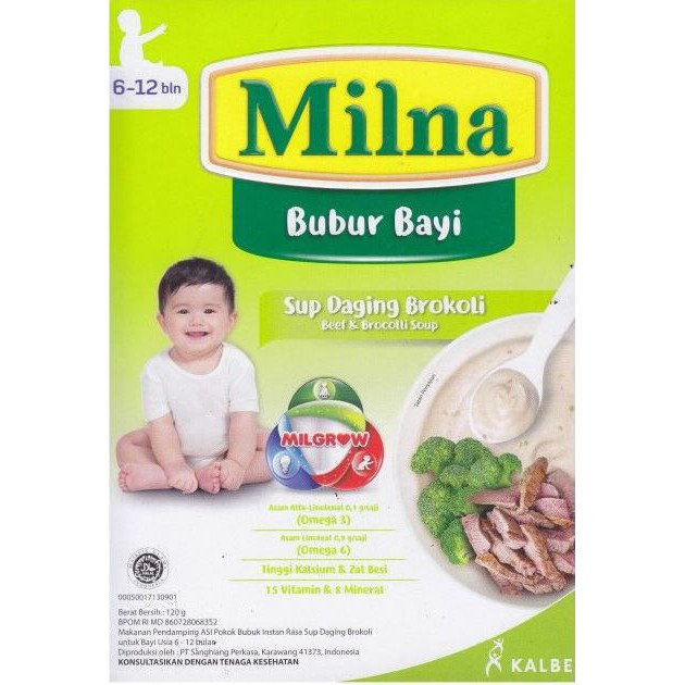 Milna Bubur Bayi 6+ &amp; 8+ 120 gr / Bubur Bayi Milna / Milna Bubur Bayi