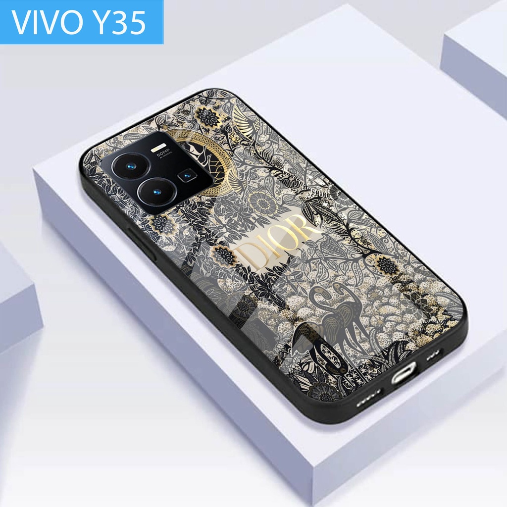 (S59) Case  Glass VIVO Y35 - casing Terbaru handphone - VIVO Y35  - pelindung handphone - VIVO Y35