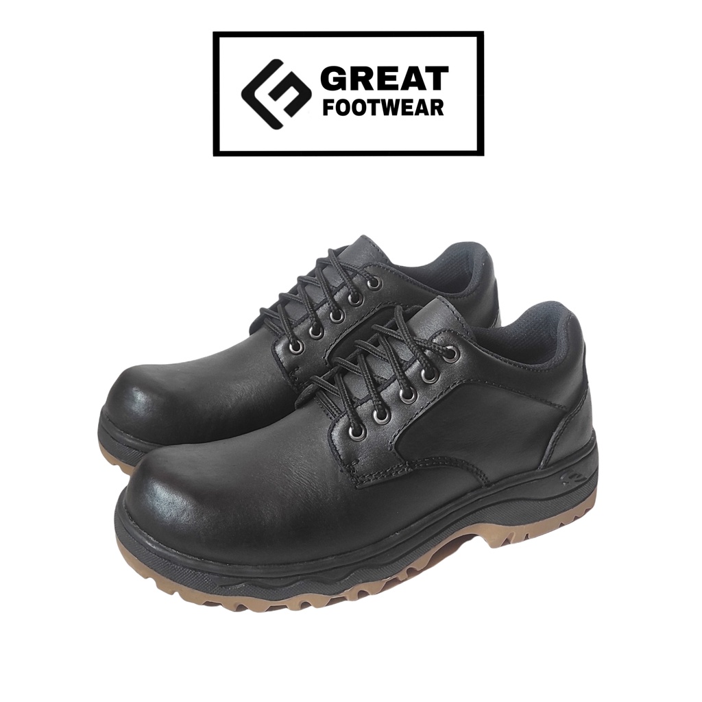 Safety Boots Sepatu Safety Pria Ujung Besi Sepatu Kerja Pendek Tali Tracking Hiking Outdor Termurah Anti Licin Great Footwear GF 221