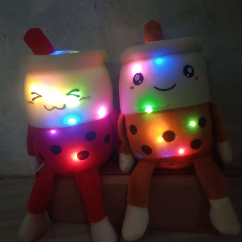 Boneka Boba bubble milk tea kaki tangan led