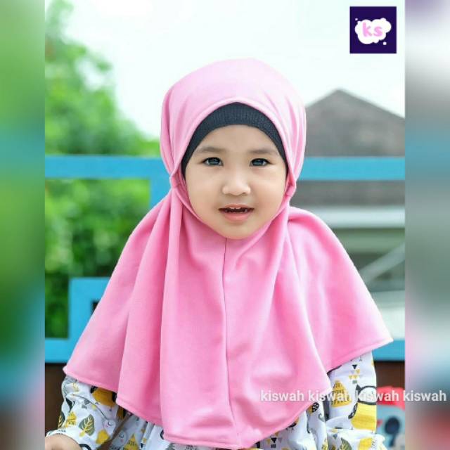 Jilbab Anak Kiswah / Bahan Kaos Tebal, lembut