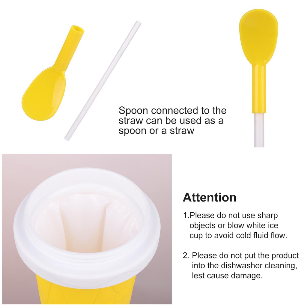 Solighter 1Pcs Slushy Cup DIY Milk Shake Kid Squeeze Cup Musim Panas Es Cepat Beku Magic Silicone Cup