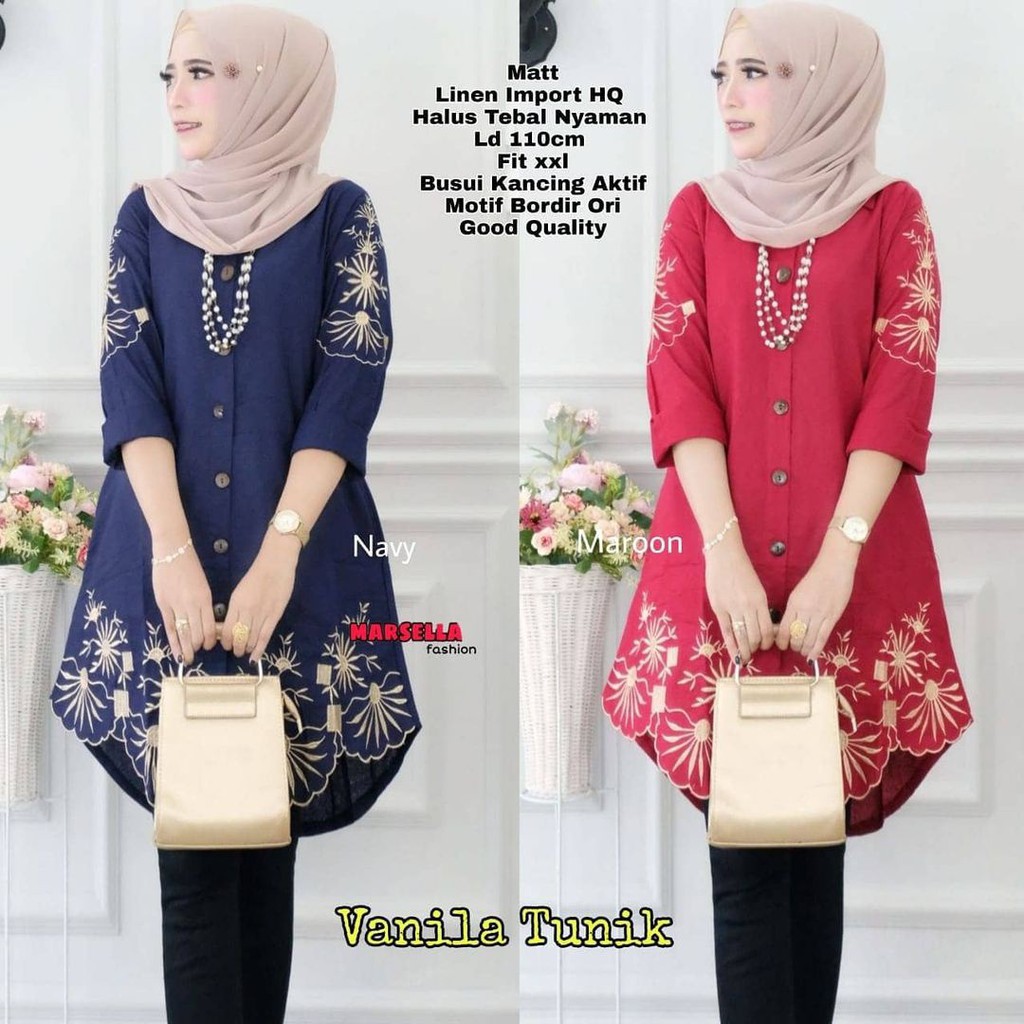 VANILA RADINA TUNIK katun import bordir