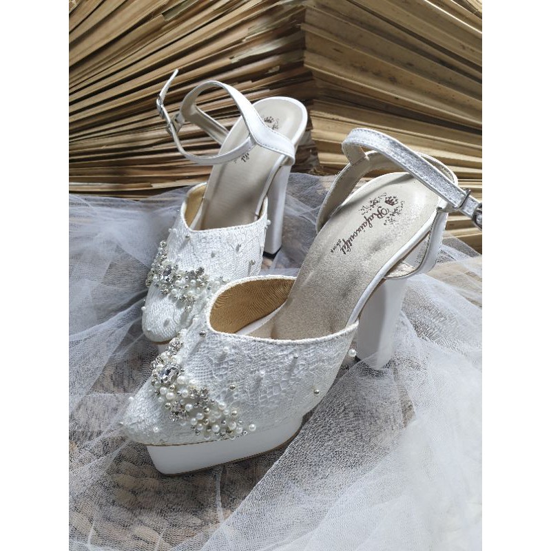 sepatu wedding lumaya putih cantik tinggi 12cm