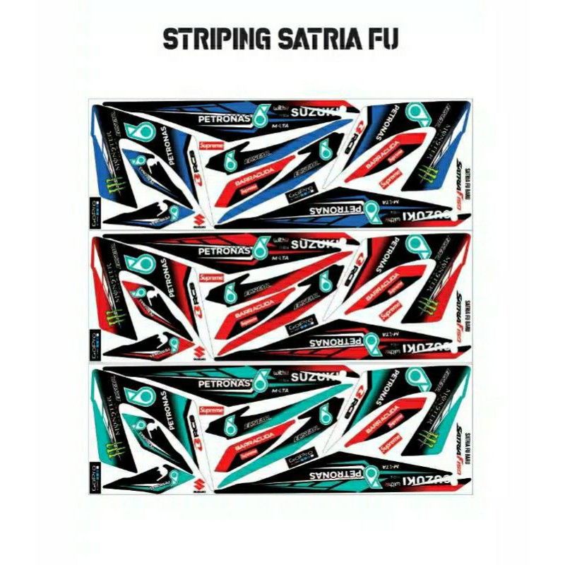 striping sticker variasi Suzuki Satria Fu/old barong Petronas