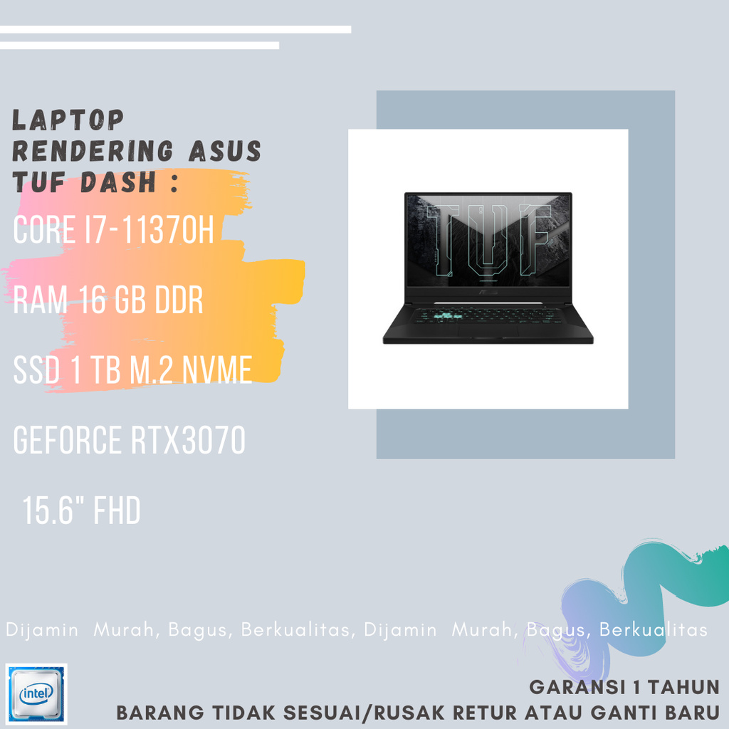 LAPTOP RENDERING ASUS TUF I7 11370H 16GB SSD  1TB RTX3070 8GB E1
