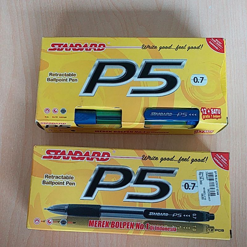 

Bp standart P5 hitam biru pak isi 12pc