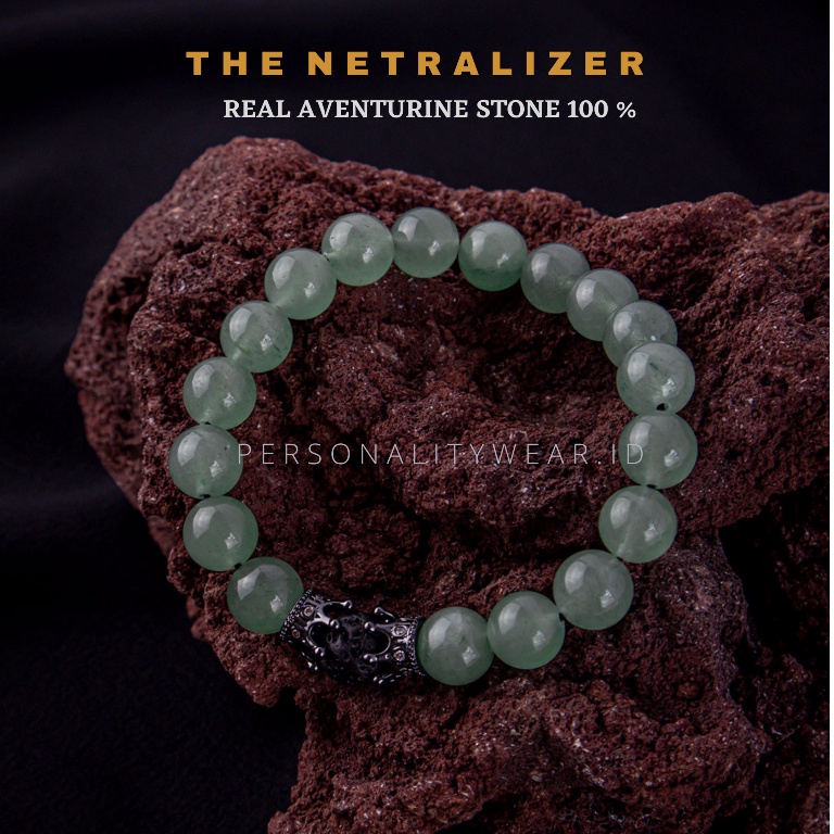 Gelang Kesehatan Pria Wanita Keren Batu Akik Kristal Giok Aventurine Hijau ASLI Original Alam Kalimantan