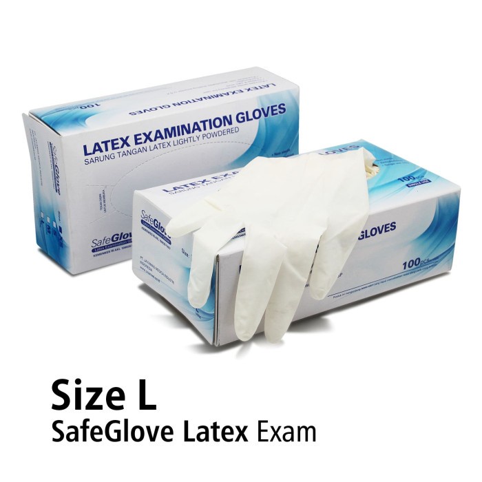 Sarung Tangan Latex Exam Safeglove Ekonomis - L OJ2