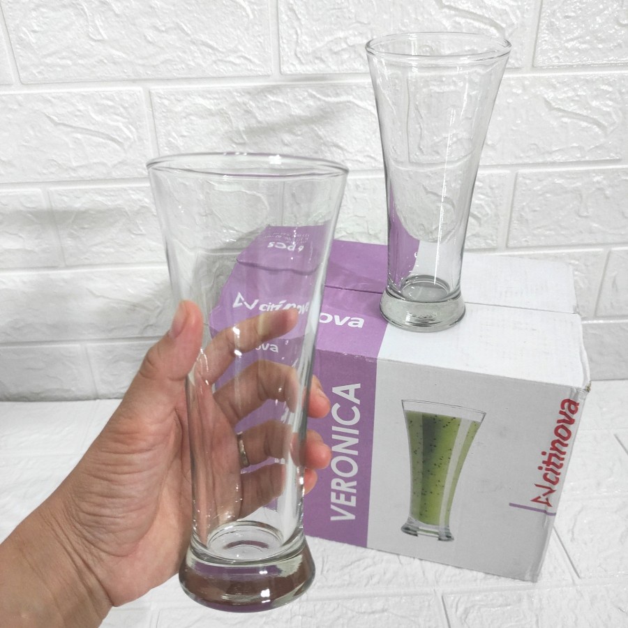 Citinova Veronica 345ml Gelas Minum Kaca Gelas Tinggi Jus Juice Bir