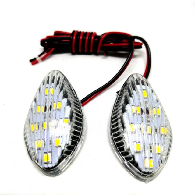 Lampu Sein Riting Reteng Motor LED Kuning Tempel Kecil Universal CBR