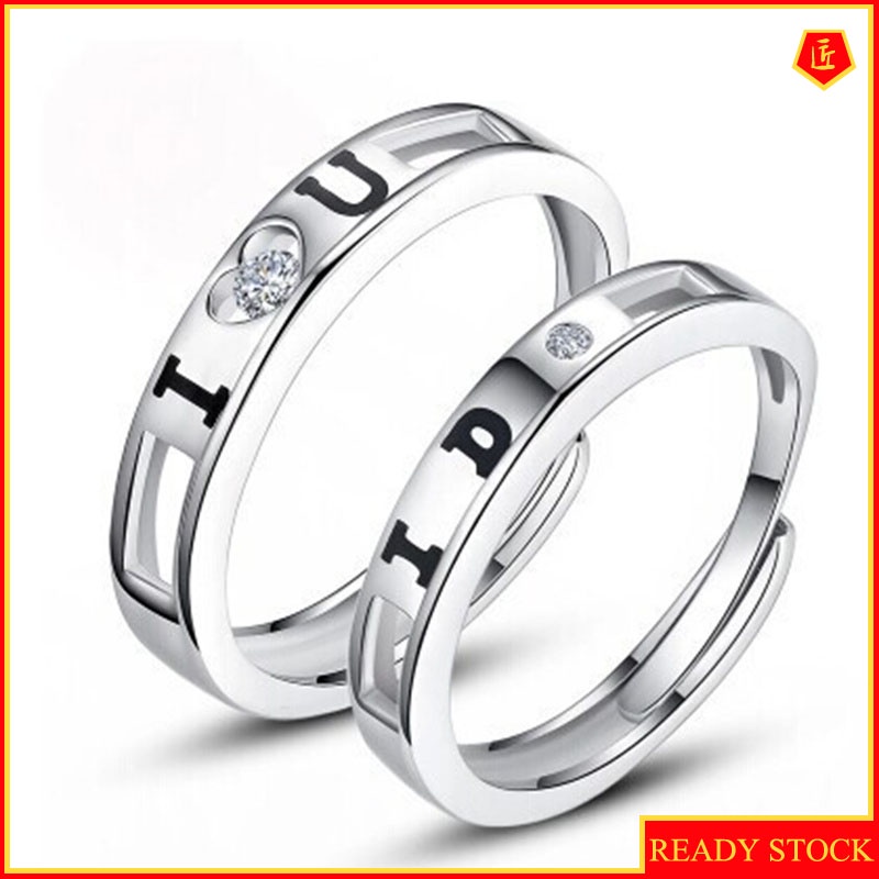 [Ready Stock]Creative Personality Silver Couple Ring