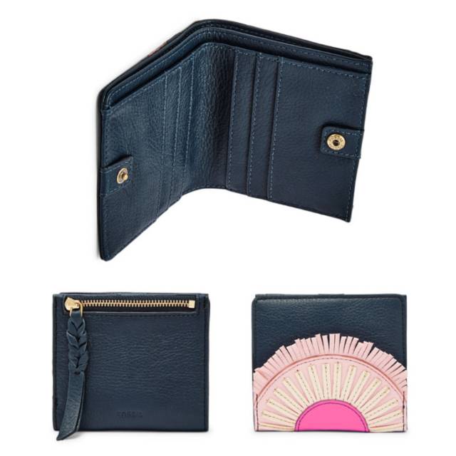 Fossil Caroline Mini Wallet Midnight Navy Fringe